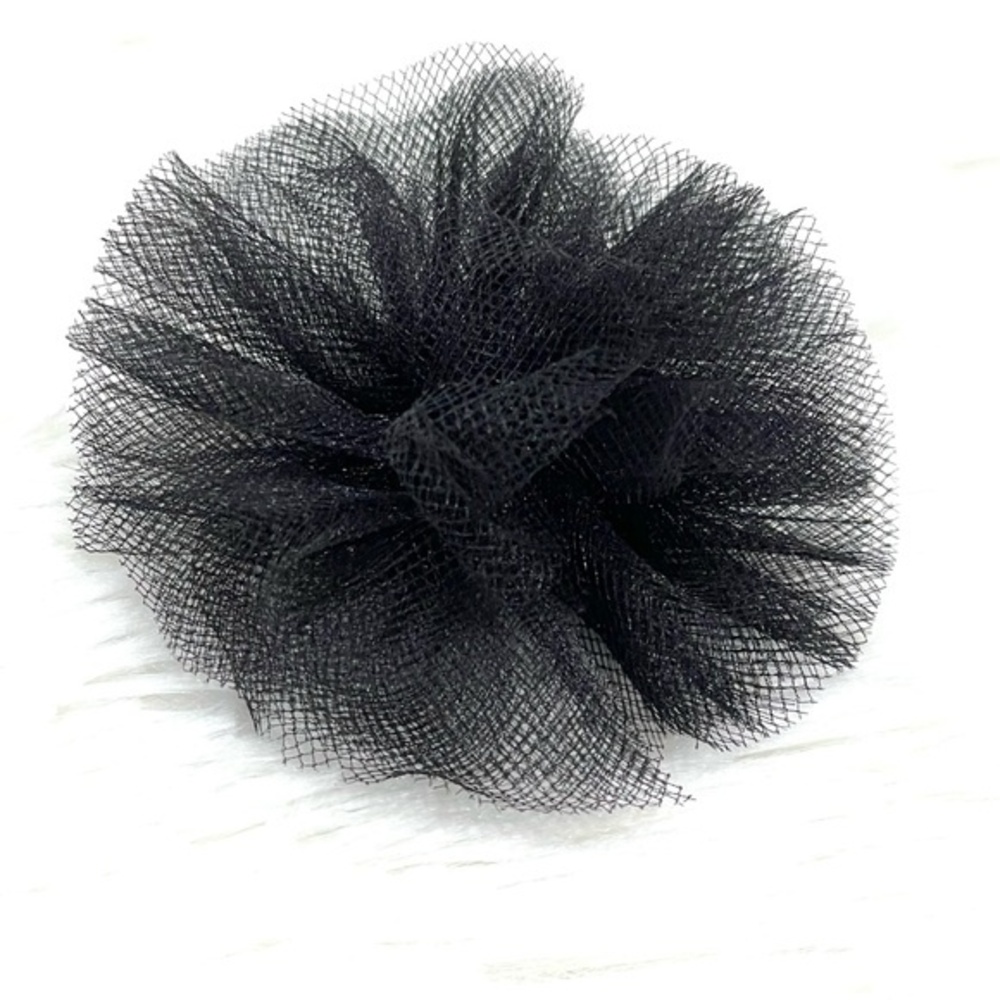 Black Tulle Poof Hair Bow